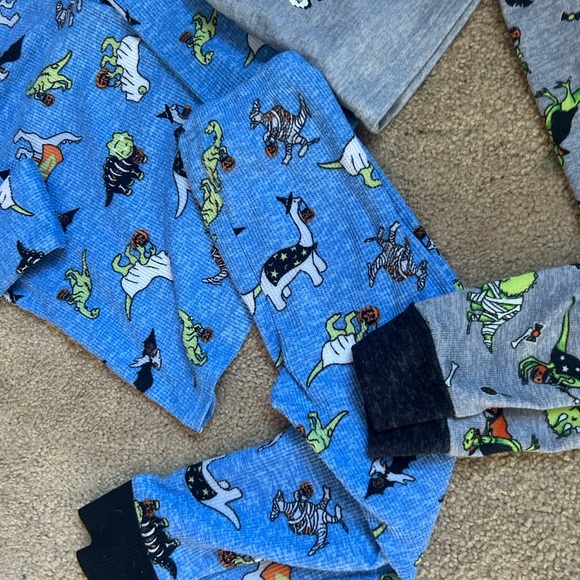 Kids Dinosaur Pajama Set - Blue and Gray - Picture 5 of 7